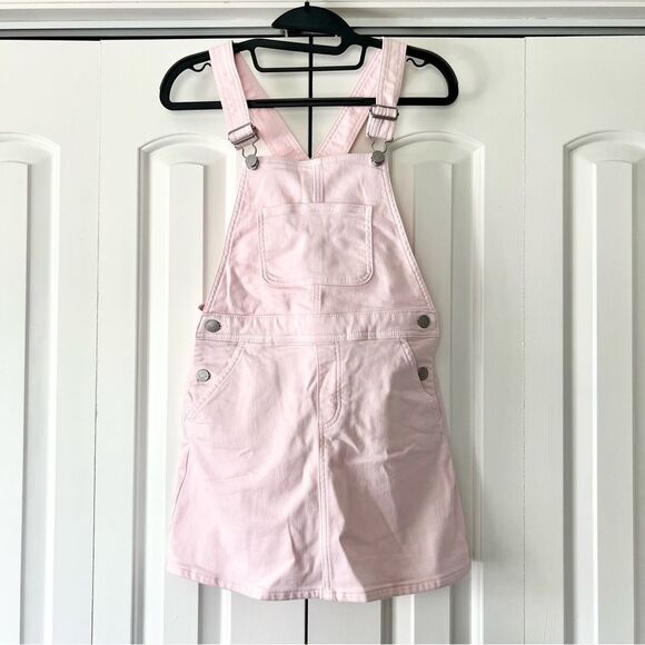 NWT J. Crew Crewcuts Girls Denim Jumper Jean Overall Dress in Pink - Picture 4 of 8
